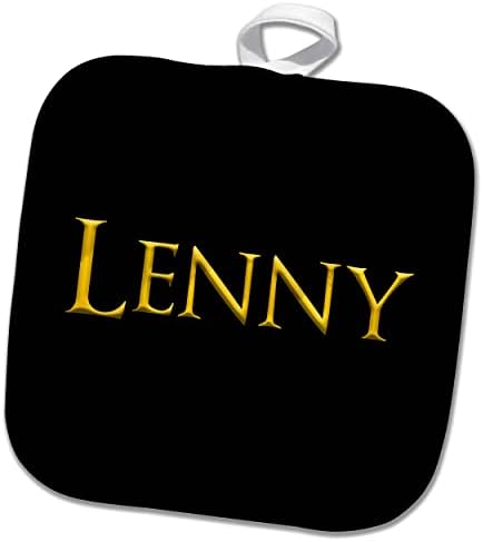 3drose Lenny Popular Baby Boy Nome na América. Amarelo em Amuleto Preto - Potholders