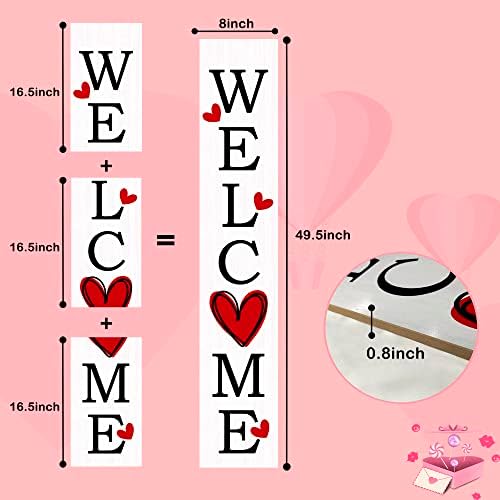 Valentine Day Varanda Vertical Sign para Welcome Front Door Rússica Alta de boas -vindas Sinal para a varanda da frente