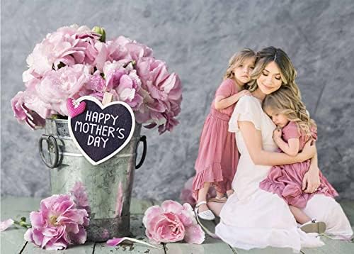 Feliz dia das mães, pano de fundo rosa cravo de madeira abstrata de madeira agradecendo a mãe banner Photobooth Props 82x60in