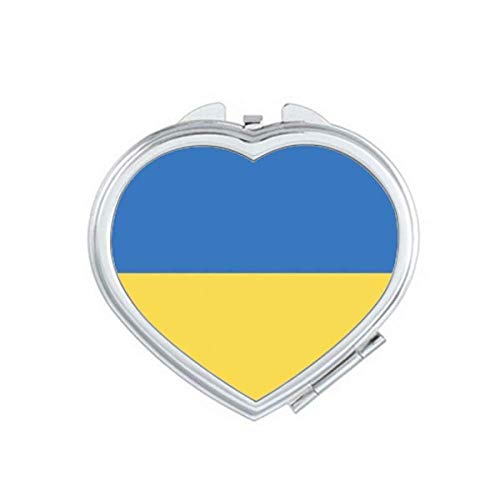 Ucrânia bandeira nacional Europa Country Mirror Travel Magnificação portátil portátil maquiagem de bolso