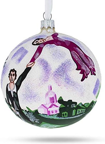 1917 The Promenade Painting de Marc Chagall Glass Ball Christmas Ornament 4 polegadas