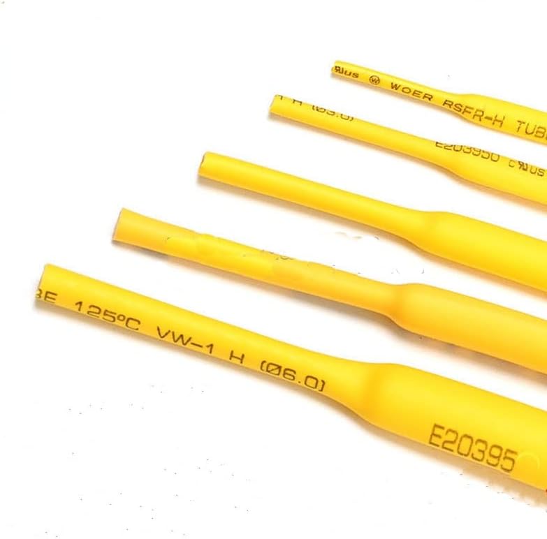 10m ROHS Isolamento de calor amarelo 2: 1 manga de cabo 8mm/10mm Aquecimento de manga encolhida Tubos de encolhimento de calor amarelo - tubo de tubulação -