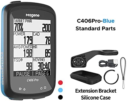MAGENE C406PRO GPS Bike Computer Ant+ e Bluetooth 5.0, tela LCD HD 2,4 polegadas, suporta 8 tipos de conexões de sensor, 9 linguagens