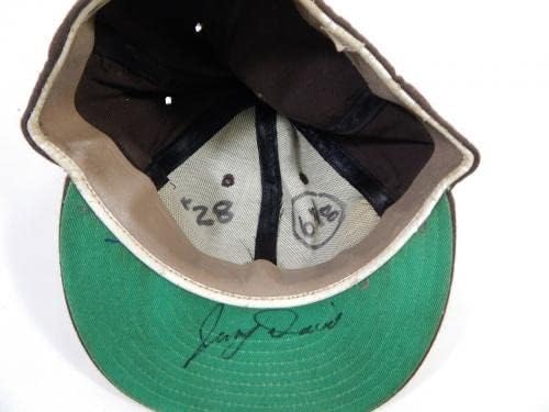 1985 San Diego Padres Gerry Davis #28 Jogo usou Brown Hat 6.875 DP22624 - Chapé
