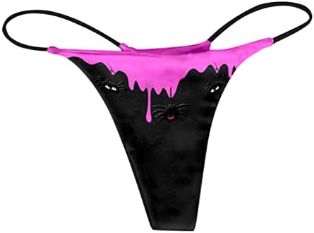 IIUS Mulheres-Halloween calcinha sexy tangas travessuras Bat Black Cat Roupion