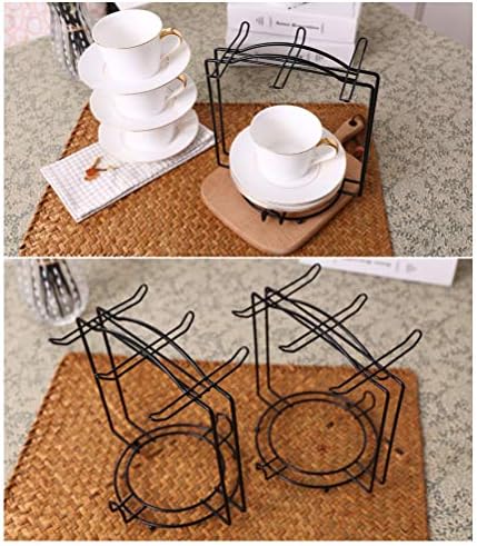 Xícaras de chá e pires rack de rack stand stand toucup titular de aço inoxidável serviço de rack de aço para xícaras