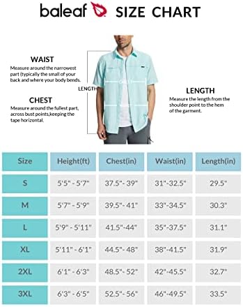 Camisas de manga curta masculinas de Baleaf Men UPF 50+ Button casual de proteção solar para pescar praia de praia