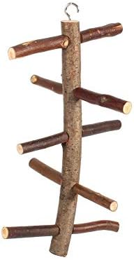 Sheens Bird Polfe, casca de madeira natural escada girando 10 galhos pulando um brinquedo de poleiro para periquitos periquoras