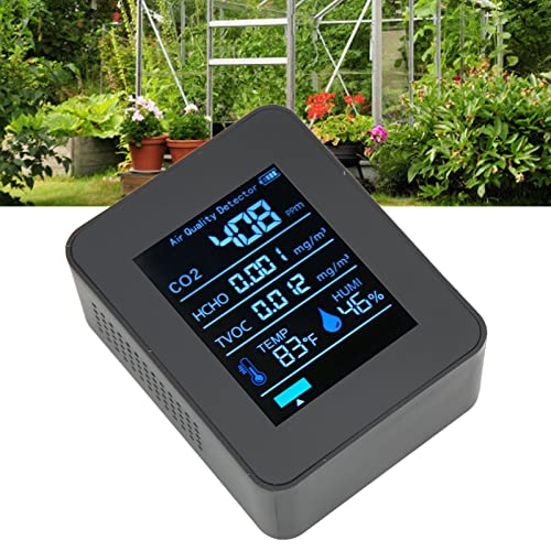 Medidor de dióxido de carbono, detector de qualidade de alta precisão de alta precisão 5 em 1 detecção em tempo real para ginásio