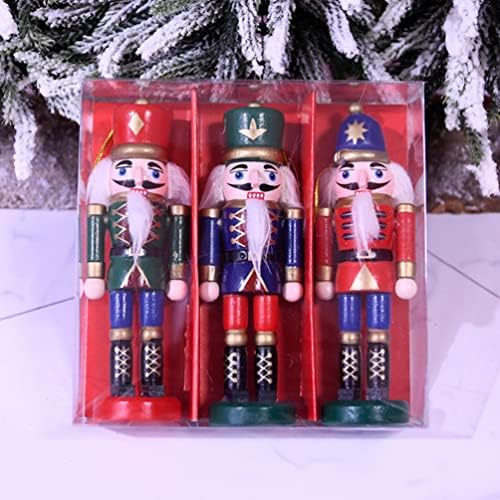 Partykindom 3pcs Decorações de Natal de quebra-nozes- 5 polegadas de nutas de natal Figuras de nozes, soldados de