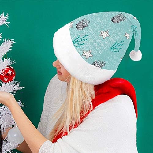 Chapéu de Papai Noel de Natal, Chapéu de Férias de Natal de Coral para Adultos, Unisex Comfort Christmas Hats para Evento de Festas