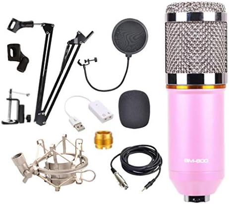 Oderol Lianxiao - Pacote de Microfone de Condensador BM800 Mic Kit com braço de suspensão de microfone ajustável
