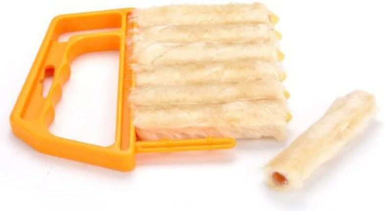 Mini persianas de limpeza, removedor de poeira de cortina de cortina laranja com 7 mangas removíveis de microfibra,