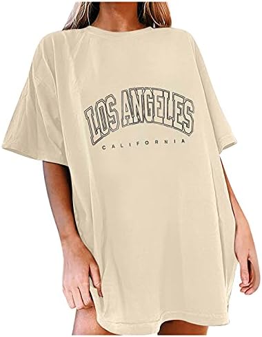 KCJGIKPOK Tees gráficos de grandes dimensões para mulheres, blusa de manga curta redonda impressa em gráficos camisetas femininas team camisetas