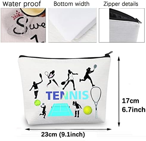 CMNIM Tennis Gift Makeup Bag Tennis Player Gifts for Tennis Lovers Mulheres Tennis Girl Gift Tennis Cosmetic Bolsa Bolsa Inspirada