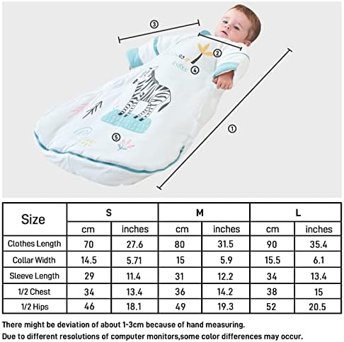 Bolsa de sono para bebê com pés com pés 0,5 TOG BOBELE DE VANTABILIDADE com saco de sono de manga comprida para criança