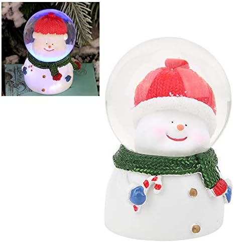Bola de cristal de pllaaobo, fofo boneca de neve de Natal de Natal decorações de ornamentos de desktop de bola de cristal luminosa