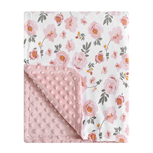 Dayu Silky Micro macio macio cobertores para meninas com padrão floral imprimido e pontos calmantes elevados, lances