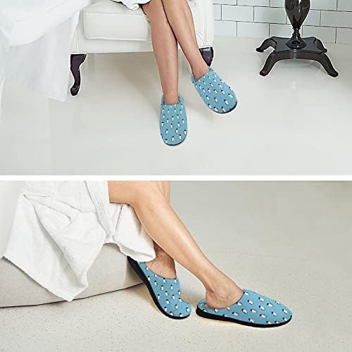 Patinando chinelos de algodão feminino de pinguim sapatos caseiros laváveis ​​para o hotel de quarto de spa