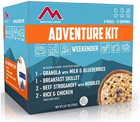 Kit Weekender da Mountain House Weekender | Congelar acampamento seco e comida de mochila | 12 porções