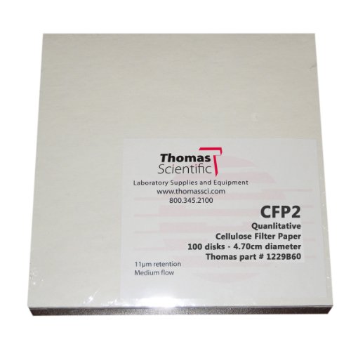 THOMAS CFP2-070 CELULOSE PAPERTIVO DE FILTRO, 8 mícrons, fluxo médio de llow, grau CFP2, 7cm de diâmetro