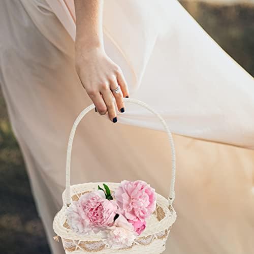 Alipis tecida cestas vintage casamentos de casamentos de casamento cesta de cesto de cesta de coração de armazenamento de armazenamento