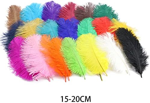 Penas de avestruzas em massa, 50pcs 15-20cm Boho Avestruz Feathers Crafts Feathers para vaso de acessórios para roupas