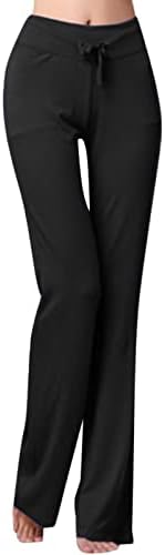 Calça de ioga feminina perna reta confortável plus size perneiras pretas salão de cordão ruptura com pistas de moletom de esportes