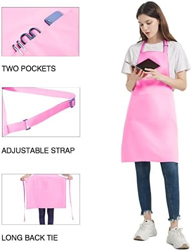 LoStEaf 4 Packs Chef Apron com 2 bolsos, avental ajustável à prova d'água para homens mulheres perfeitas para cozinha cozinha