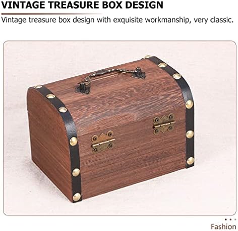 Doitool 2pcs Caixa de madeira de tesouro de madeira pequena madeira rústica rústica vintage caixa decorativa jóias que armazenam o organizador de armazenamento com fechadura para decoração de casa