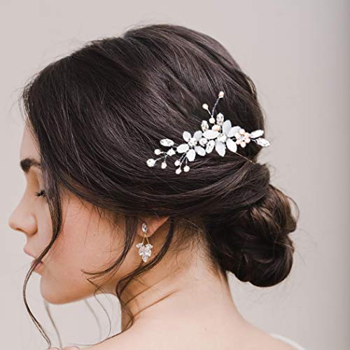 Campsis Hair Hair Pins Acessórios para Cabelo de Casamento Romestone Para Cristal de Cristal de Flor Pedaços de Cabelo de Casamento