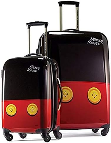 Bagagem Hardside American Tourister Disney com rodas giratórias, calças pretas, vermelhas/Mickey Mouse, conjunto de 2 peças