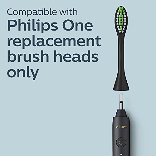 Philips One de escova de dentes recarregável Sonicare, pacote de cabeça de escova, sombra preta, BD1003/AZ