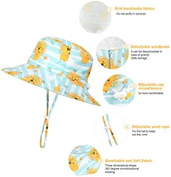 Baby Sun Hat Upf 50+ Sun Protetive Criança Capfete de Balde Capsorias Crianças de Praia Brim Brim Brim Play Chapéu Para Meninas Meninas