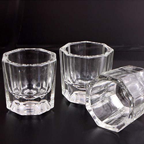 4 pcs mini vidro de cristal copo unhas de unhas acrílica líquido pó dappen prato tigela de vidro unhas de vidro ferramentas