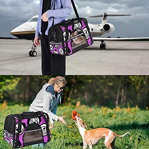 Portador de animais de estimação Funny Funny Colorful Colorful Purple Facle-sidealing Pet Travel portadores para gatos, cães