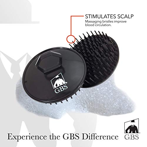 G.B.s Fácil de segurar o escova de shampoo de cabelos de cabelo e pente de molho de tartaruga, preto, pacote de 6