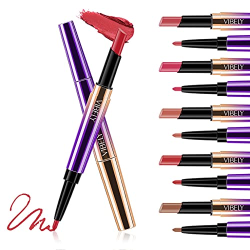 16 Cores Double-dend-dend-Lipstick lápis Lip Liner During During Lip Lip Beauty Makeup fácil de colorir, lápis de lábio de rotatividade