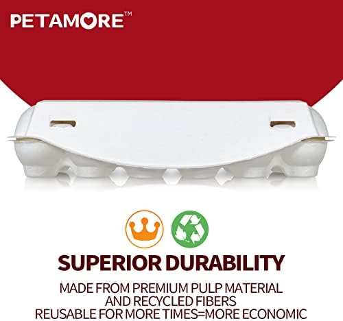 Petamore Super White Pulp Egg Cartons mantém até doze ovos - 1 dúzia de material extra grande - forte, perfeito para armazenar ovos extras
