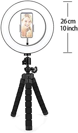 LhllHl 26cm LED Selfie anel de anel de anel de lâmpada de preenchimento de lâmpada com mini titular de tripé de polvo