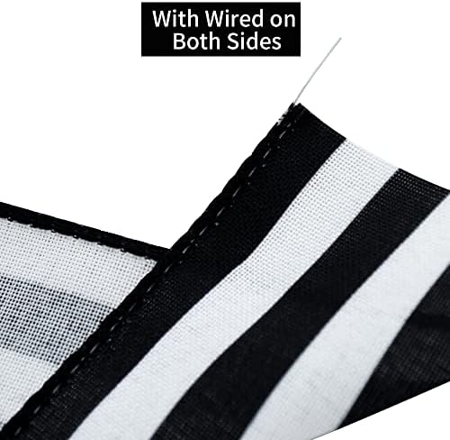 Toniful 2,5 polegadas de fita de borda com fio preto e branco, fita de estopa listrada, fita com fio branco Blakc