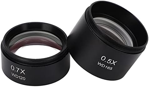 Lente objetiva auxiliar do microscópio, lente objetiva de longa vida útil 0,7x 0,5x 2pcs Profissional para pesquisa científica