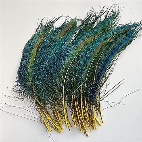 Pumcraft Feather for Craft 10pcs/lote lindas penas de pavão dourado 30-40cm Casamento Casamento Casamento Acessórios de carnaval