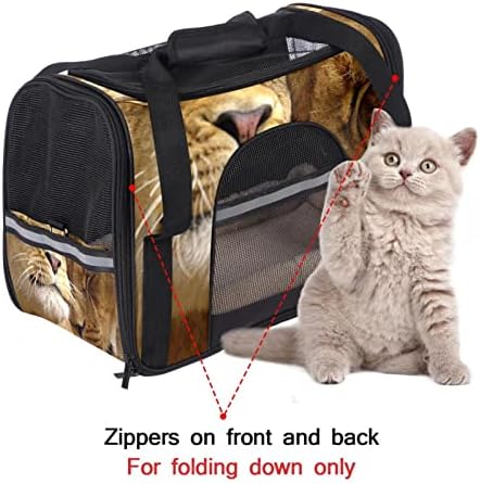 Portador de animais de estimação, conforto macio portátil Viagem dobrável Bolsa de estimação, padrão de animal de leão