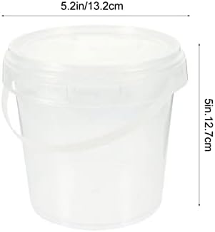 Patkaw Ice Cream Freezer Bowl 10pcs baldes de sorvete de plástico transparentes Pequenos baldes transparentes com tampas lidam recipientes de alimentos reutilizáveis ​​para cubo de gelo frutas secas nozes grãos 1l Cereal Bucket