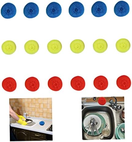 Esponjas de kuyyfds esponjas, lavadores de pratos de plástico não rasgar almofadas de limpeza redonda esponjas de panela
