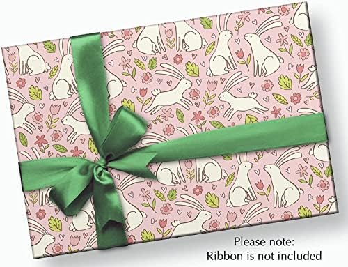 Papel para festas de aniversário de coelho papel de embrulho - dobrado 30 x 20 polegadas