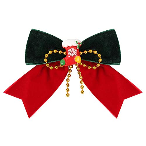 Christmas Red Hair Bows Clips for Girls, Boutique Bout Nó Cabelo Pinos Vermelho Santa Xmas Acessórios para Cabine