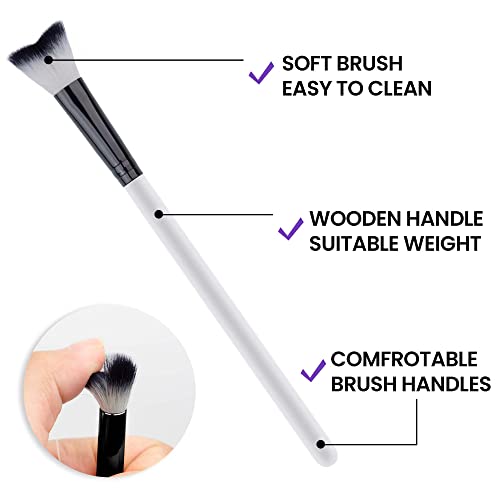 5 PCS Lash Shampoo Swop Curved Brush - Defina para limpeza de extensão de cílios, remoção de maquiagem suave - Ferramentas de banho de lavar os olhos Casa e salão de lavar escova - branco e preto