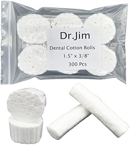 Dr.jim 300 PCs PCS Rolinhos de algodão dental descartáveis, plugues de sanção nasal, cotonetes altamente absorventes
